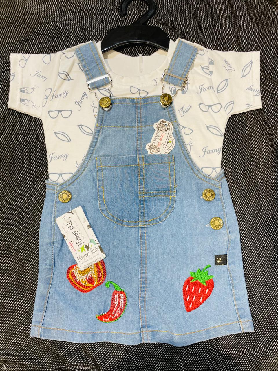 Happy Kids Baby Boys Stylish Denim Dungaree Set of 6 pieces